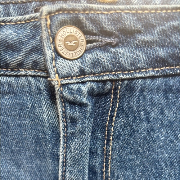 Hollister California Ultra High-Rise Blue Jean Denim Frayed Hem Skirt Sz 11 jr. - Picture 5 of 8